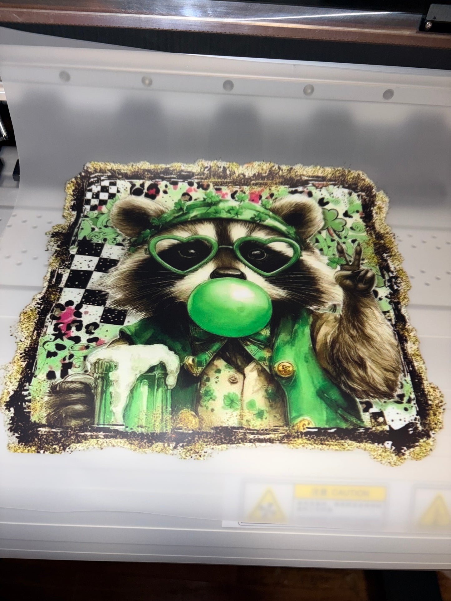 🖤feral raccoon st pats DTF transfer