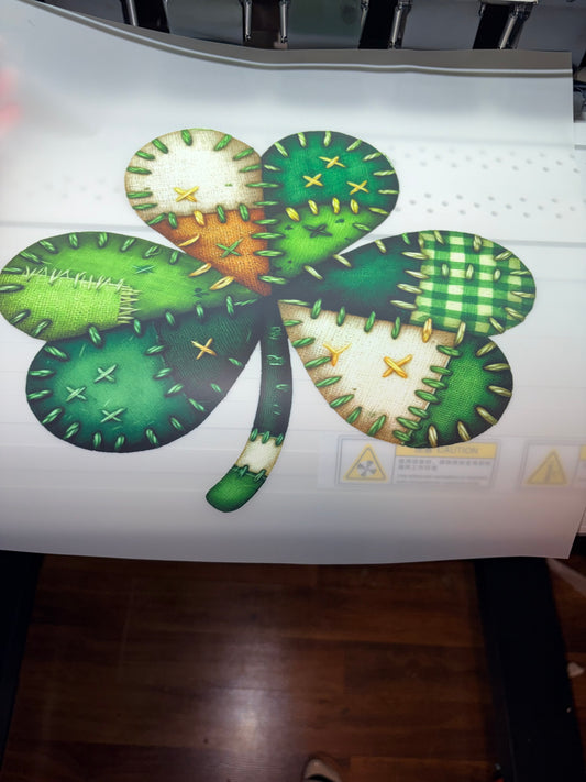 🖤patchwork shamrock DTF transfer 🖤
